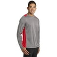 thumbnail image 4 of Sport-Tek Long Sleeve Heather Colorblock Contender Tee-4XL (Vintage Heather/ True Red), 4 of 6