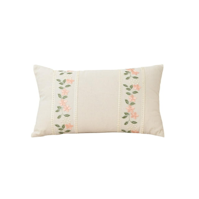 Almohada de Apoyo Lumbar Almohada Bordada, Cojín, Almohada Rosa, Cabeza de Sofá, Apoyo Lumbar, Funda de Almohada Simple, Regalo de Vacaciones