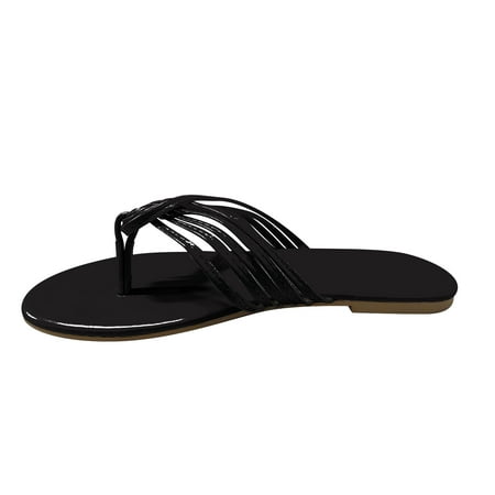 

Gzztg Women Sandals Women S Leisure Holiday Cross Strap Flip Flops Flat Bottom Outer Beach For