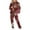 Burgundy, variant on Elainilye Fashion Tracksuit Sets Womens 2 Piece Sweatsuit Casual Print Long Sleeve Round Neck Sweatshirt Top and Pants Set,Black