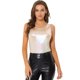 thumbnail image 1 of Disfraz de Halloween Camiseta Sin Mangas Con Cuello En U, Elástico, Ajustado, Brillante Y Metálico Brillante Para Mujer albaricoque M, 1 of 6