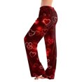 thumbnail image 2 of Pajama Bottoms for Women Heart Funny Holiday Love Heart Pj Pants Relaxed Fit Wide Leg Heart Pj Pants Valentines Day Gifts, 2 of 6