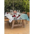 thumbnail image 2 of Outdoor Tablecloth with Umbrella Hole and Zipper, Teal Blue Christmas Rectangle Table Cloth 54x80 Inch Waterproof Tablecloth, Snowman Xmas Tree Winter Snowflake Picnic Table Cover for Patio Camping, 2 of 7
