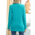 thumbnail image 6 of JWD Women's Cardigan Fashion Long Sleeved Slim Fit Comfortable Ribbed Knitted Lightweight Sweater With Pockets Casual Cardigan Lake Blue XL, 6 of 9