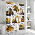 thumbnail image 6 of Construction Truck Shower Curtain, Waterproof Shower Curtains for Bathroom, Cartoon Grips and Bulldozers Stirrup Car Washable Fabric Bathtub Curtain Set Bath Decor with 12 Hooks 48"x72", 6 of 8