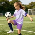 thumbnail image 4 of Atogsazn Kids Boys Football Training Set Childrens Athletic Jogger Outfit Short Sleeve Tee & Shorts Running Suit Summer White 6-7 Years Fashion, 4 of 9