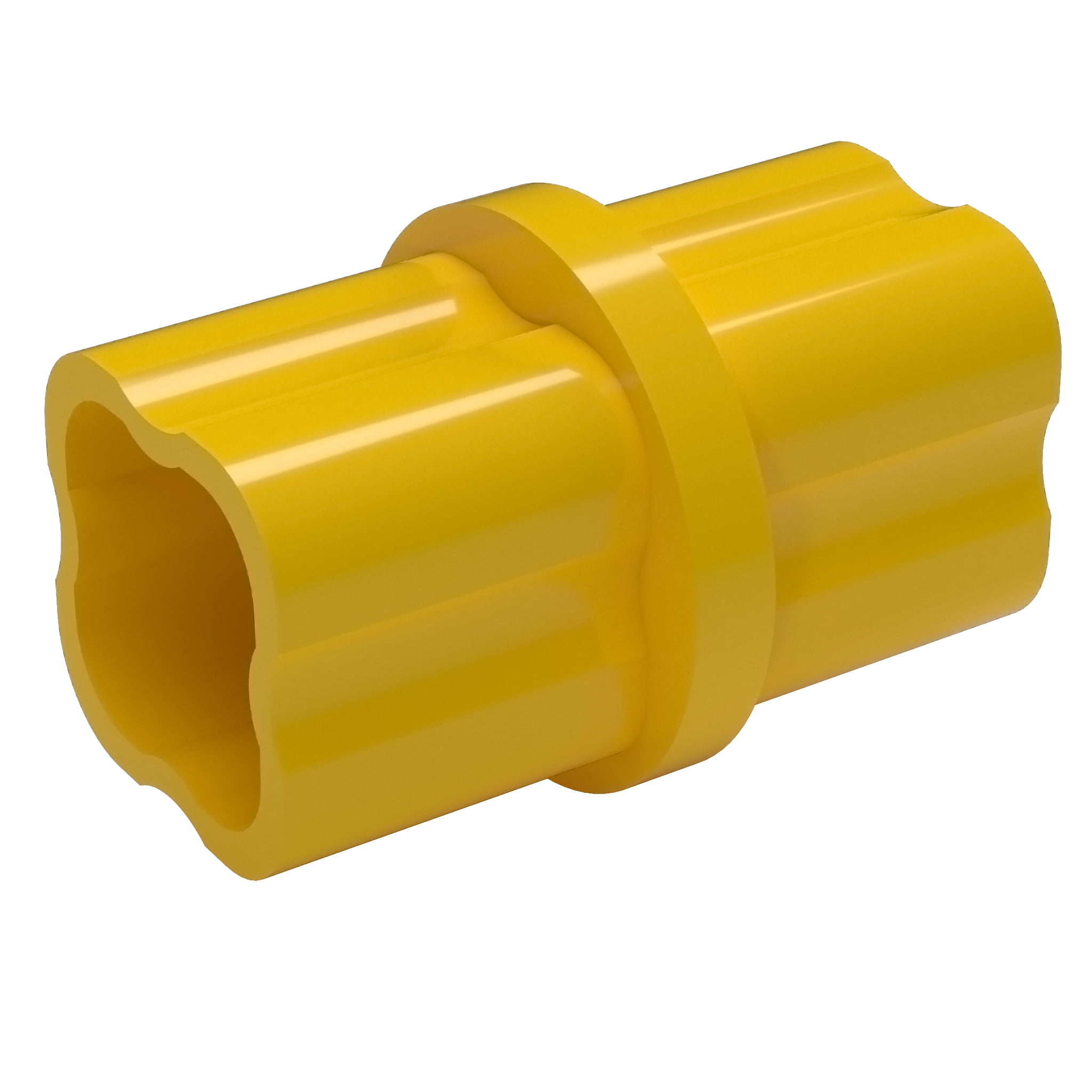 FORMUFIT F012ICO-YE-10 Internal PVC Coupling, Furniture Grade, 1/2' Size, Yellow , 10-Pack