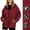 Wine, variant on XPMWRP Women's Cinched Waist Hooded Windbreaker Water Resistant Zip Up Short Jacket Drawstring Hem Pockets for Hiking Daily Casual Outdoor Wear Black XXXL