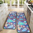 thumbnail image 4 of Kitchen Rugs Sets Of 2,Blue Paisley and Floral Pattern Anti Fatigue Kitchen Mat Rugs Non Slip Washable,Decorative Kitchen Floor Mats for Kitchen,Sink,Laundry,17"x47"+17"x47", 4 of 5