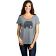 thumbnail image 2 of Thread Tank Aztec Tribal Elephant Women's Relaxed Slouchy Dolman T-Shirt Tee Heather Grey X-Large, 2 of 4