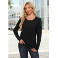 thumbnail image 2 of Asklazy Women's Sweater Lightweight Long Sleeve Soft Comfortable Pullover Tops Basic Knit,Black,M, 2 of 8