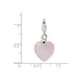 thumbnail image 2 of 925 Sterling Silver Fancy Lobster Closure Rose Quartz Love Heart With Lobster Clasp Charm 28x13mm Pendant Necklace for W, 2 of 2