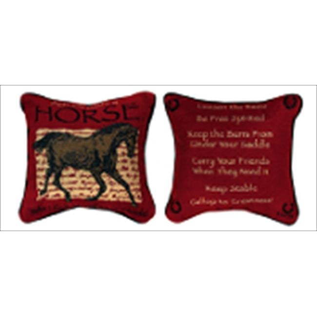 Manual Woodworkers and Weavers TPAHRS Advice From A Horse Tapestry Pillow Jacquard Woven Fashionable Design 12.5 X 12.5 in