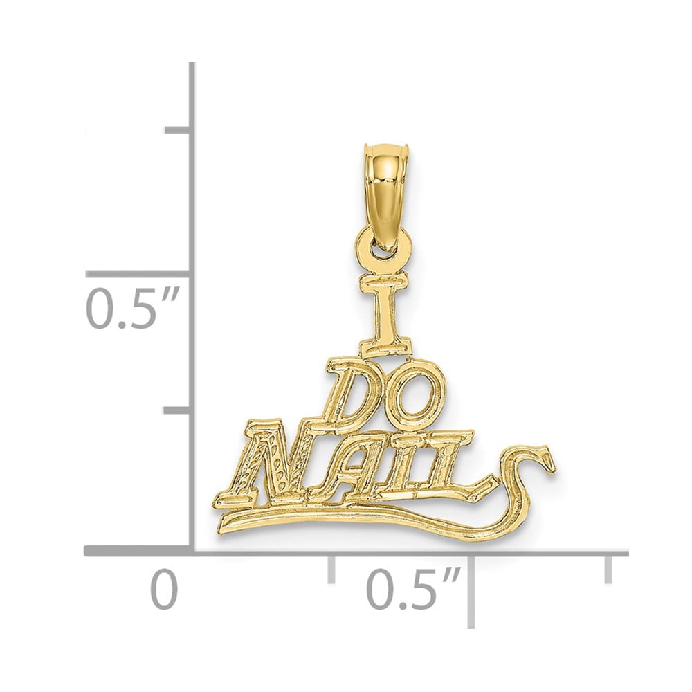 Finest Gold 10K I Do Nails Charm