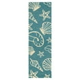 thumbnail image 4 of Outdoor Escape 5'6"W x 8'L Hand-Hooked Cardita Shells Area Rug in Navy/Ivory, 4 of 6