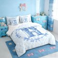 thumbnail image 2 of Erosebridal Letter H Monogrammed 7-Piece Twin Bedding Sets,Girls Blue Ribbon Bow Bedding Comforter Set For Bowknot Lover,Reversible, 2 of 7