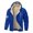 Blue, variant on Men's Winter Casual Plush Solid Color Hooded Coats Long Sleeve Zipper Pocket Coats Jacket Comfort Outwear