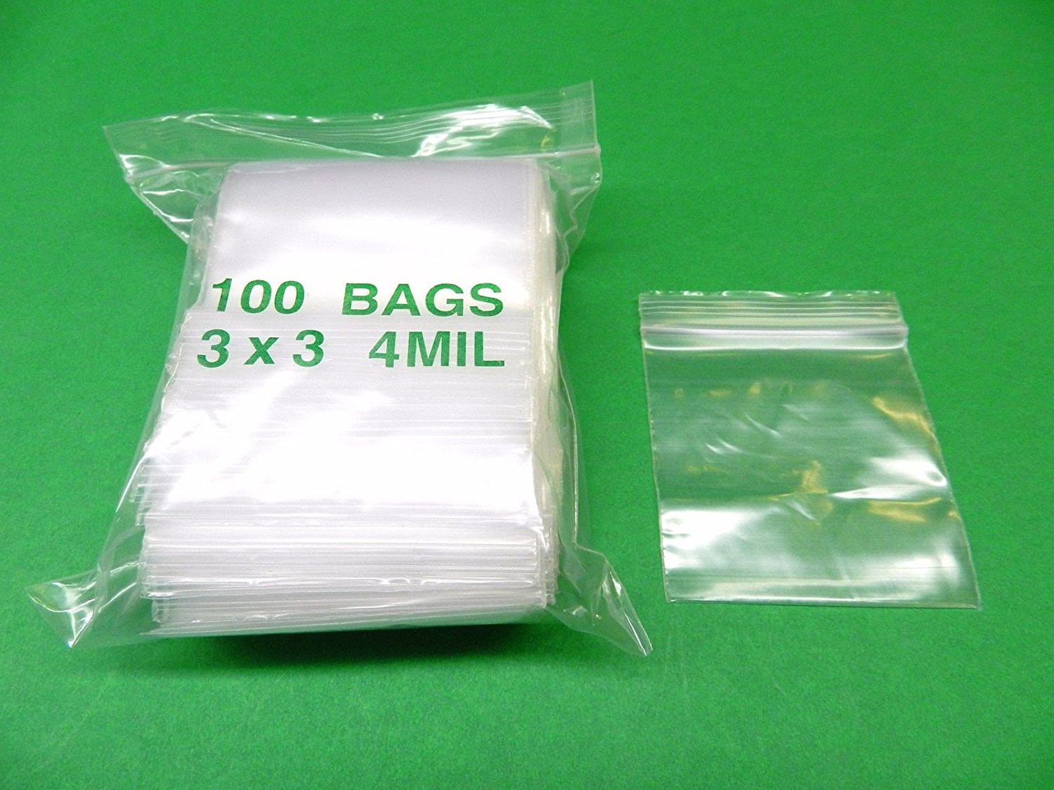1000 Pcs Zip Lock Bags 3x3 Clear 2mil Poly Bag Square 3" x 3" Reloc Ziplock 
