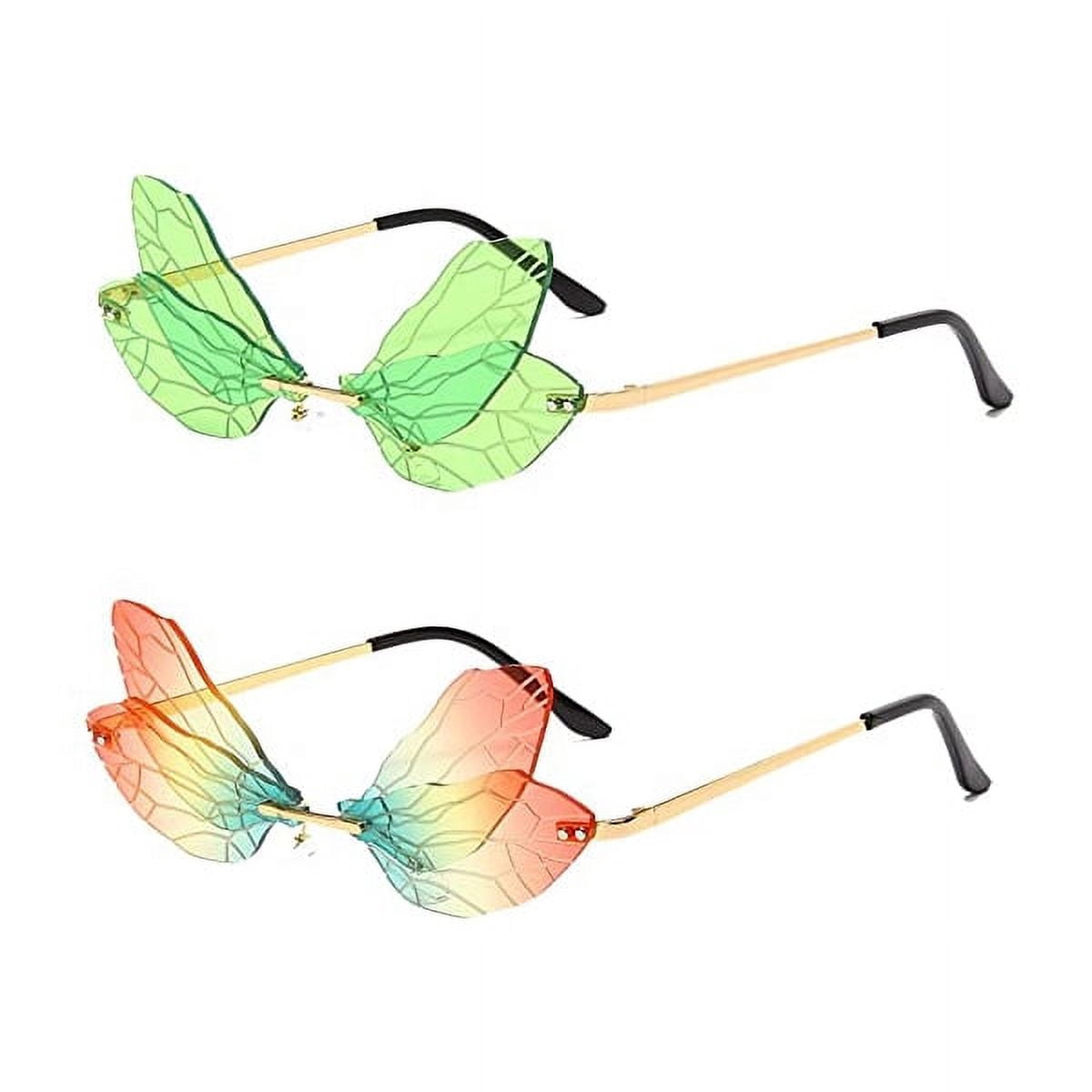 Dragonfly Wing Sunglasses Rimless Irregular Shades Glasses  display picture 1