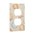 thumbnail image 2 of Yayeee Duplex Wall Plate 1-Gang 4.5"x2.7" Home Receptacle Light Switch Decorative Outlet Cover, Watercolor Seashell, 2 of 7