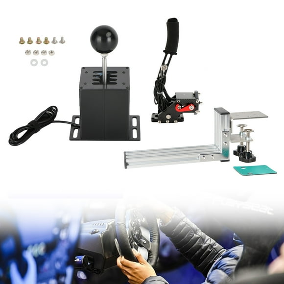 USB Handbrake with L Clip and 7+R H Shifter for Logitech G25 G27 G29 Racing Game