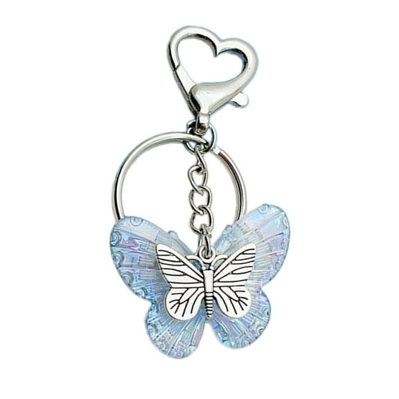 CIYISON Delicate Butterfly Keychain Transparent Key Rings Colorful Key Chain Adornment