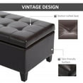 thumbnail image 5 of Topcobe Faux Leather Ottoman Bench, Stylish Storage Chest with Lift-Top Lid, Tufted Footstool for Living Room or Entryway, Perfect Home Storage Solution, Dark Brown, 5 of 10