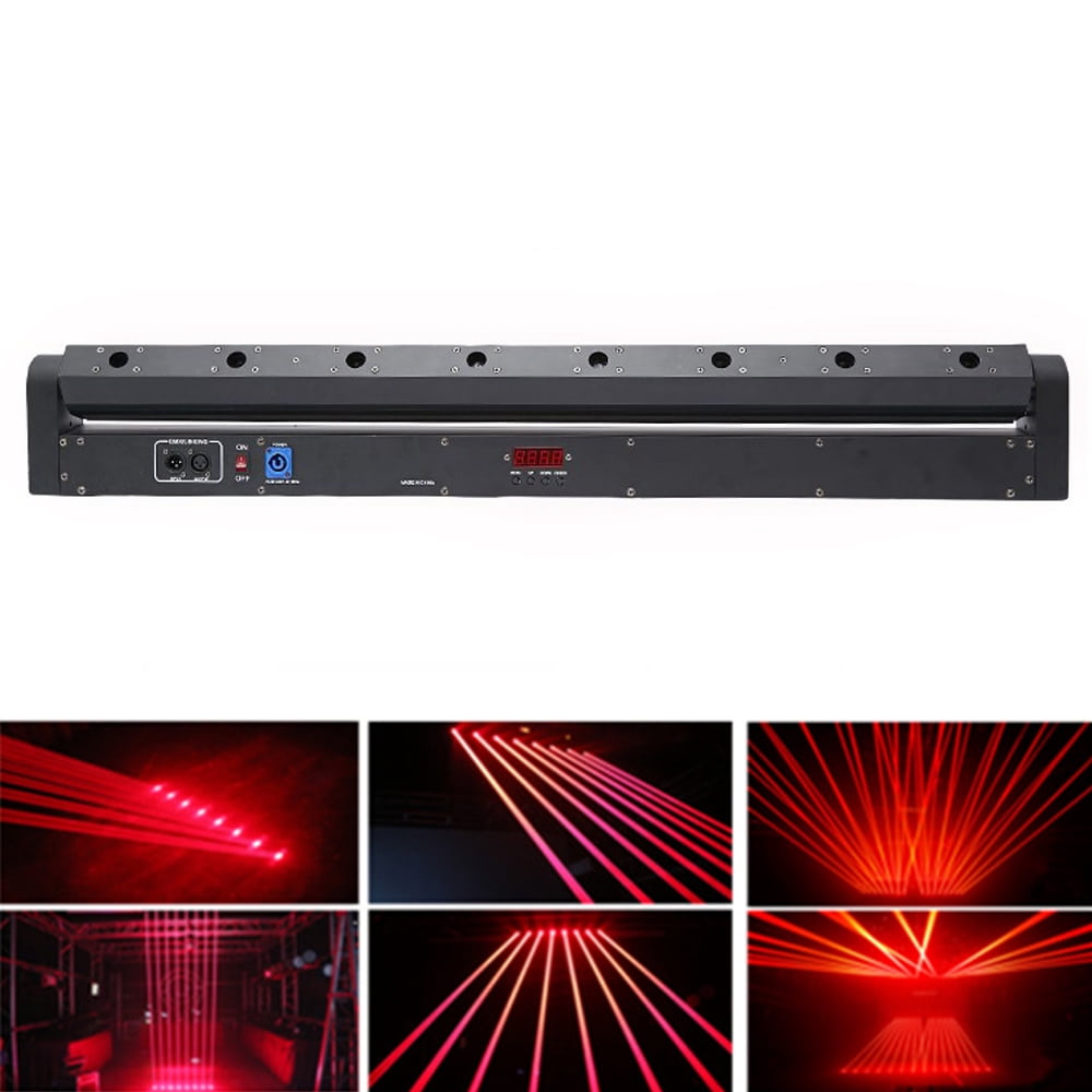 Wildnix Stage Lights with 8 Red Lasers, 240° Y Axis Rotation, DMX512 Control, Sound Activated, and Automatic Mode for&nbsp; Use