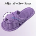 thumbnail image 3 of Litfun Women's Open Toe Slippers Corduroy Cross Bow House Slippers Memory Foam Slide Slippers, Purple, 3 of 6