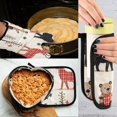 thumbnail image 5 of Yayeee Oven Mitts and Pot Holder Set of 2 Heat Resistant Kitchen Gloves Baking Hot Pad, Retro Christmas Forest, 5 of 5