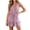 Pink, variant on High Waist Tank Rompers V Neck Beach Womens Flowy Ruffle Layered Shorts Jumpsuit
