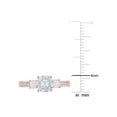 thumbnail image 3 of 1.00 Carat (Ctw) Aquamarine and Lab-Created White Sapphire Ring in 10K Rose Gold for Women, 3 of 6