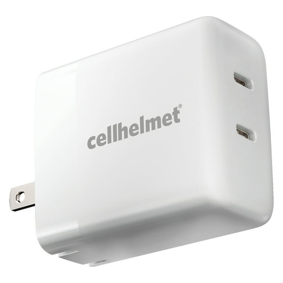 cellhelmet WALL-PD-20W-C-C 20-Watt Dual Wall Black Charger with 2 USB-C Ports