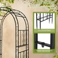 thumbnail image 5 of Qiushi 7FT Garden Arch Arbor, Heavy Duty Metal Arbour Archway, Decorative Frame Stand Trellis with Ground Stakes for Wedding Ceremony Party Plant Climbing Rose Vines Lawn Courtyard Patio, Black, 5 of 12
