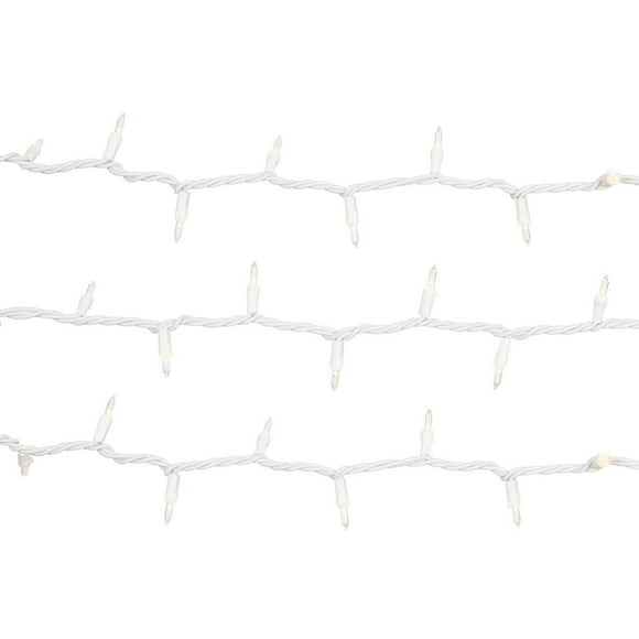Holiday Time 100-Count Warm White LED Glass Mini Christmas Lights, with White Wire