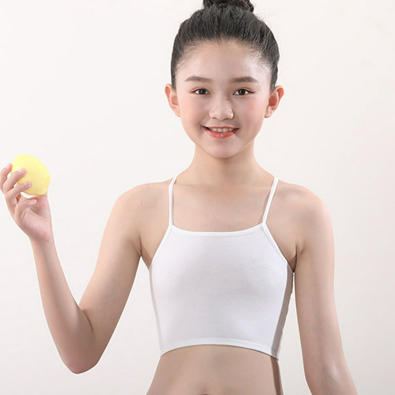 3pcs/Lot Girl Bra Underwear Kids Cotton Children Solid Color Teenage Sport  Wireless Puberty 8 to 14 years