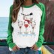 thumbnail image 2 of Tops Para Mujer Camisas de Manga Larga Otoño Primavera Patchwork Navidad Impreso Cuello Redondo Camiseta Casual Odeerbi  ODB149933, 2 of 6