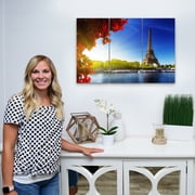 Canvas Wall Art Decor - 12x24 3 Piece Set (Total 24x36 inch) - Paris Eiffel Tower - Decorative & Modern Multi Panel Split Canvas Prints for Dining & Living Room, Kitchen, Bathroom, Bedroom & Office