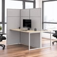 thumbnail image 2 of Easy Office 2 Person Cubicle Desk in Natural Elm - Engineered Wood, 2 of 7