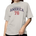 thumbnail image 2 of Smartprints America 76 Patriotic Stars Retro Women's T-shirt, Ice Grey, S, 2 of 3