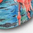 thumbnail image 3 of Designart - Flamants Roses dans l'Eau Bleue I - Art Mural en Métal de Ferme, 3 of 5