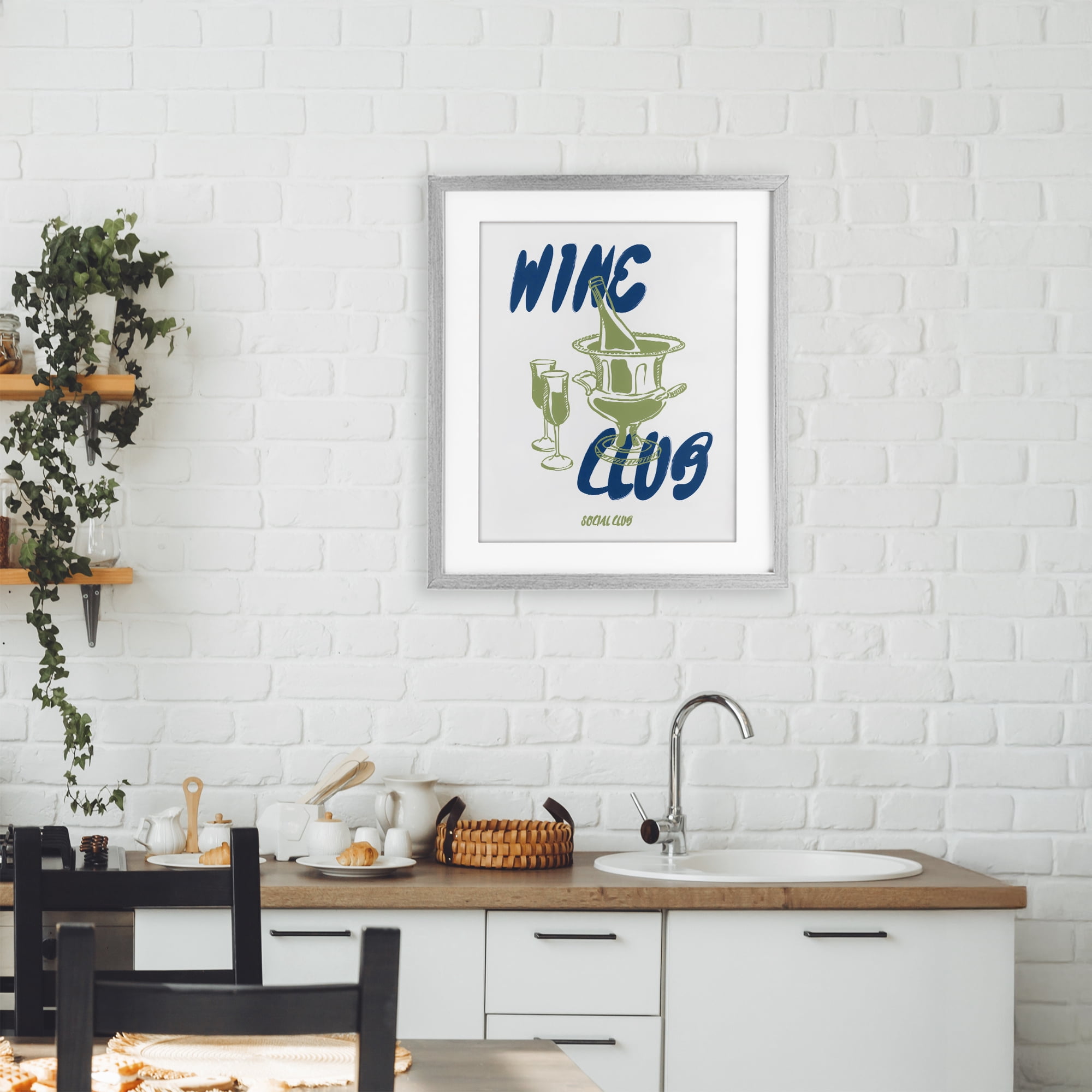 Stupell Industries Wine Club Social Evening Toast Gray Framed Print Under Glass, design by The Prints Vibe