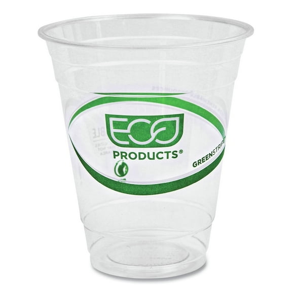 Eco-Products® GreenStripe® PLA Compostable Cold Cups, 12 Oz, Carton Of 1000