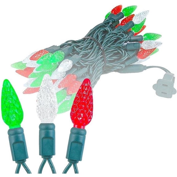 Novelty XIULINs 24FT 70 LED C6 Christmas StXIULIN XIULINs, Outdoor Indoor Commercial Grade Tree Decorations (Red/Green/Pure White)