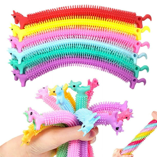 10 piezas de juguete elástico, juguetes elásticos de gusano sensorial, juguete de cuerdas elásticas multicolor para aliviar el estrés, regalo del día de San Valentín y Pascua