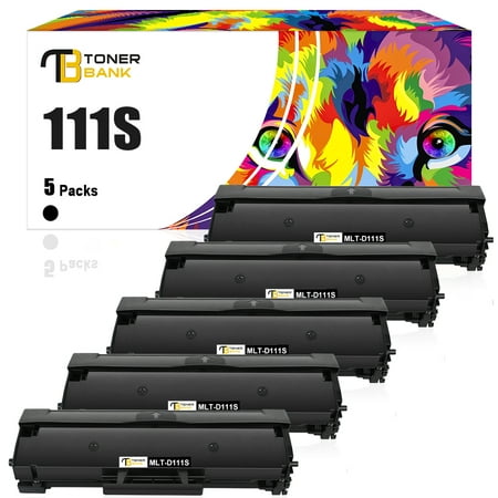 Toner Bank 5-Pack Compatible Toner for Samsung MLT-D111S Xpress SL-M2020 M2020W M2022 M2022W M2024 M2070 M2070W M2070F M2070FW M2026W (Black)