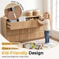 thumbnail image 2 of Ktaxon Fluted 6 Drawer Double Dresser Wood Dresser Storage Cabinet Drawer Organizer Chest of Drawers for Bedroom, Oak, 2 of 10