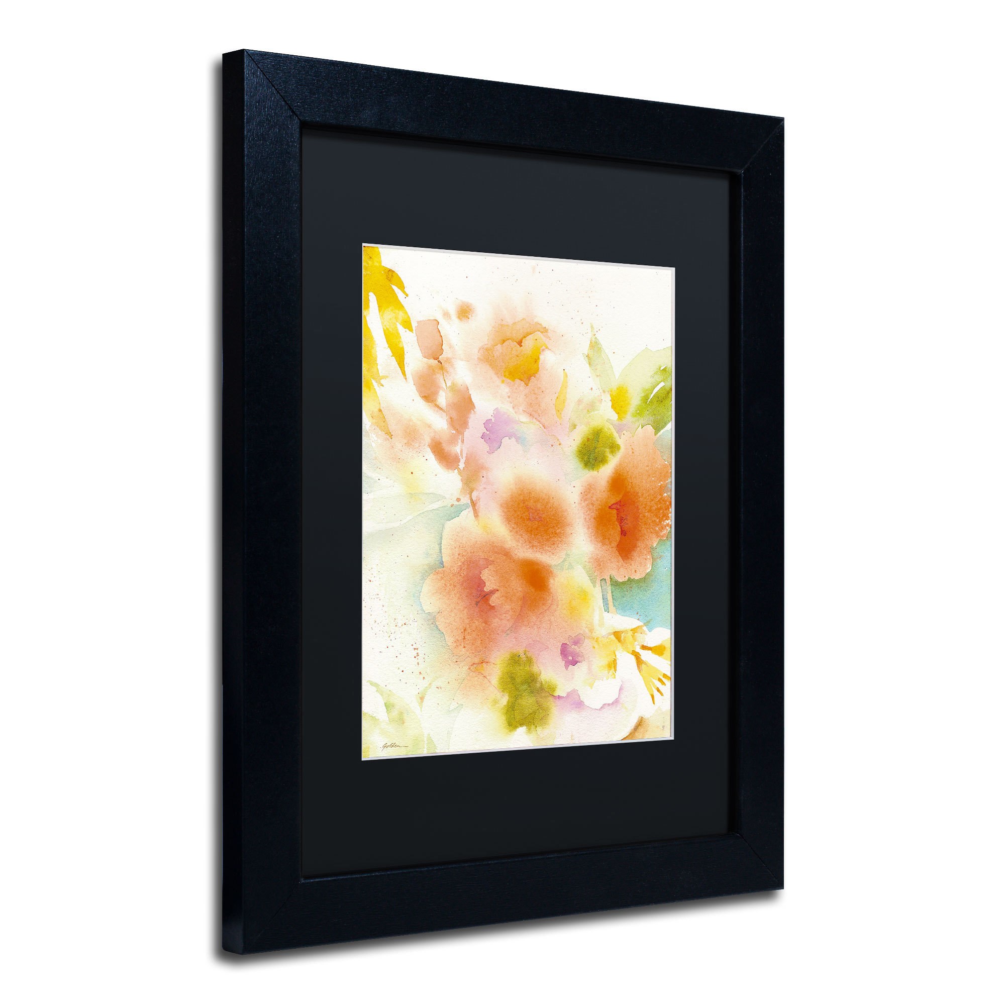 Trademark Fine Art "Orange Reflection" Canvas Art by Sheila Golden, Black Matte, Black Frame
