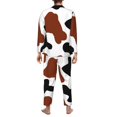 thumbnail image 5 of Bingfone Men'S Pajama Set 2 Piece Loungewear Pjs, Long Sleeve With Pajama Pants-Brown Black Cow, 5 of 9