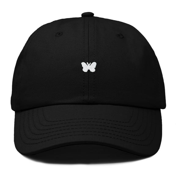 Dalix Lil Butterfly Embroidered Cotton Cap Outdoor Dad Hat Womens in Black